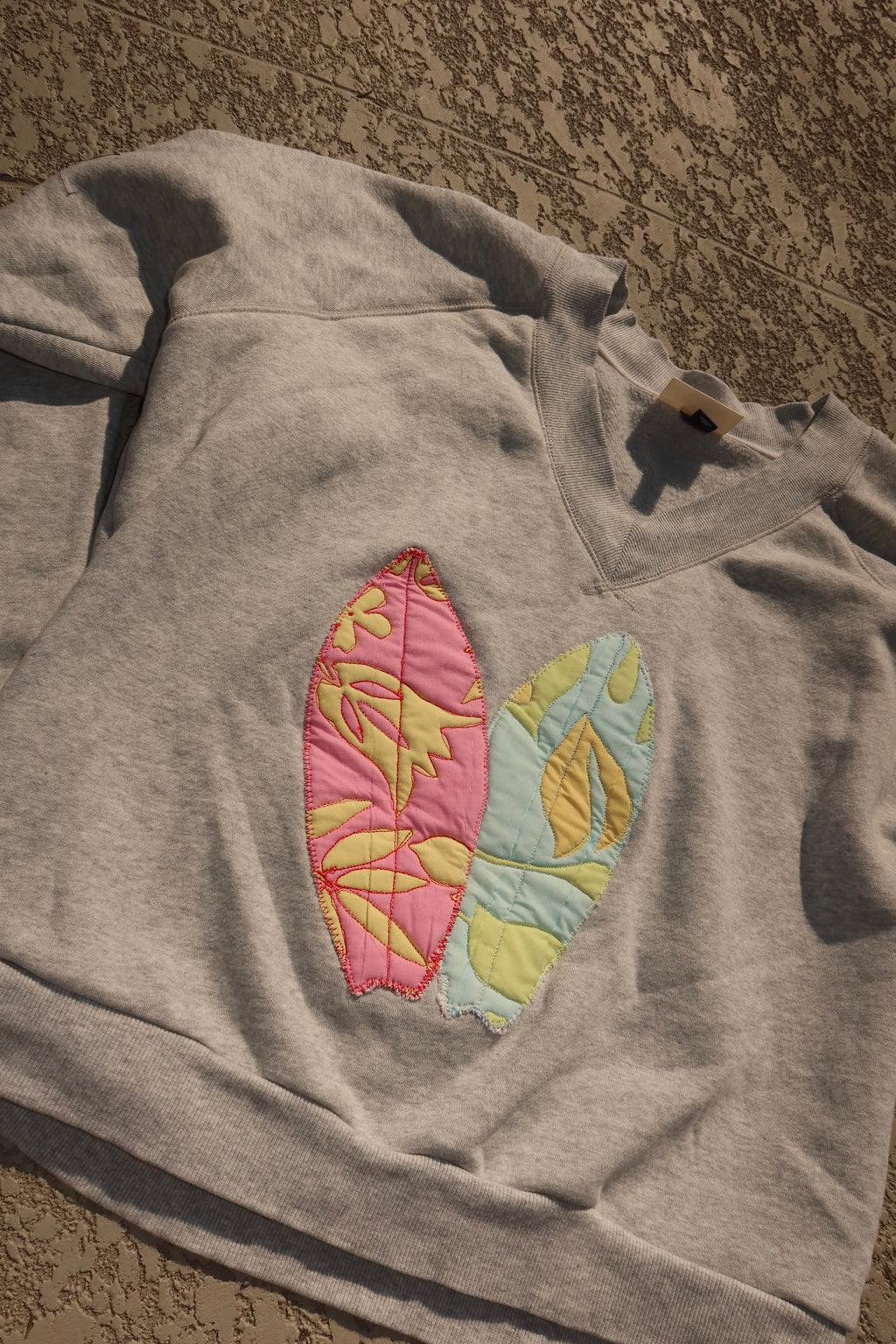 quilted surfboard sweatshirt