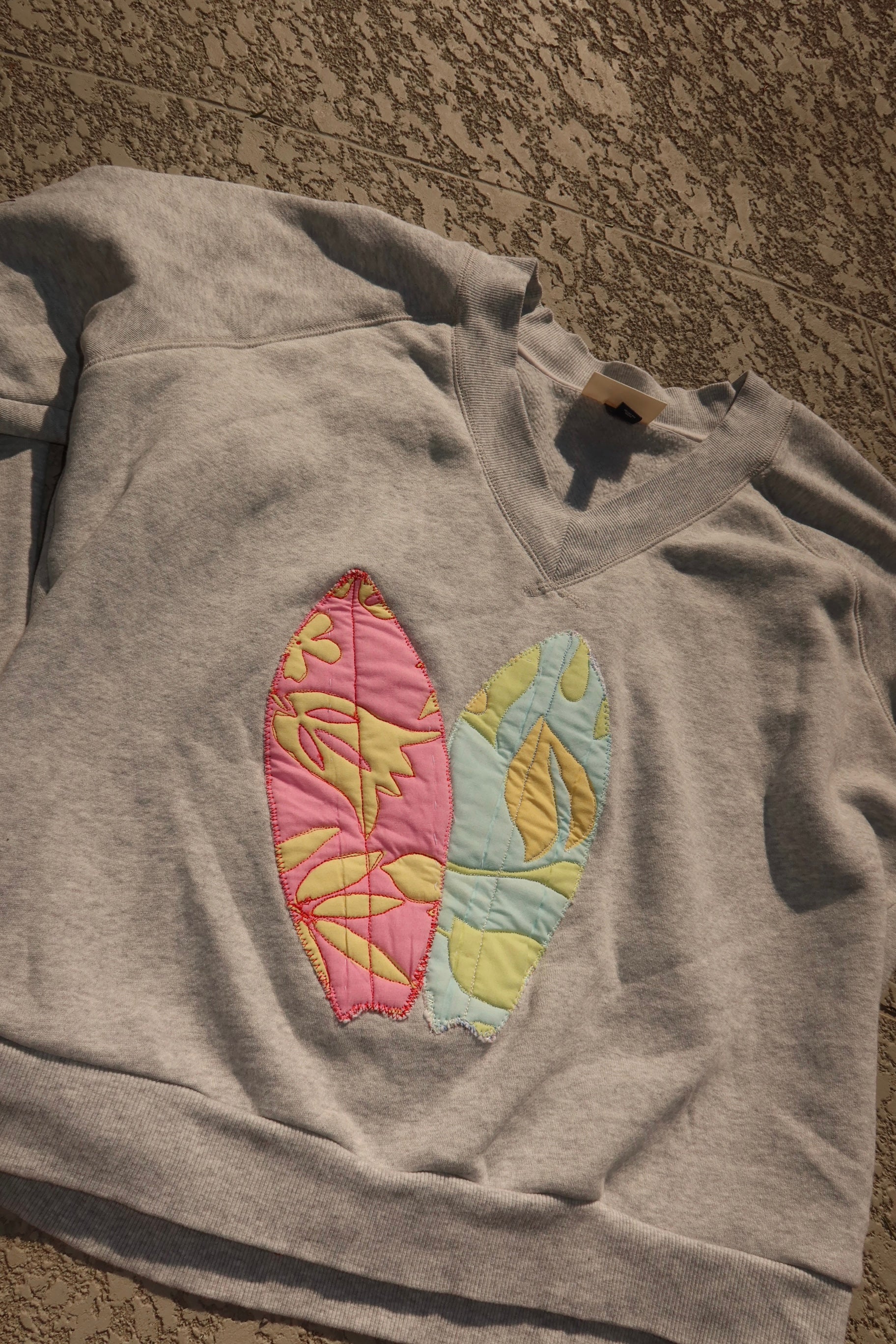 quilted surfboard sweatshirt