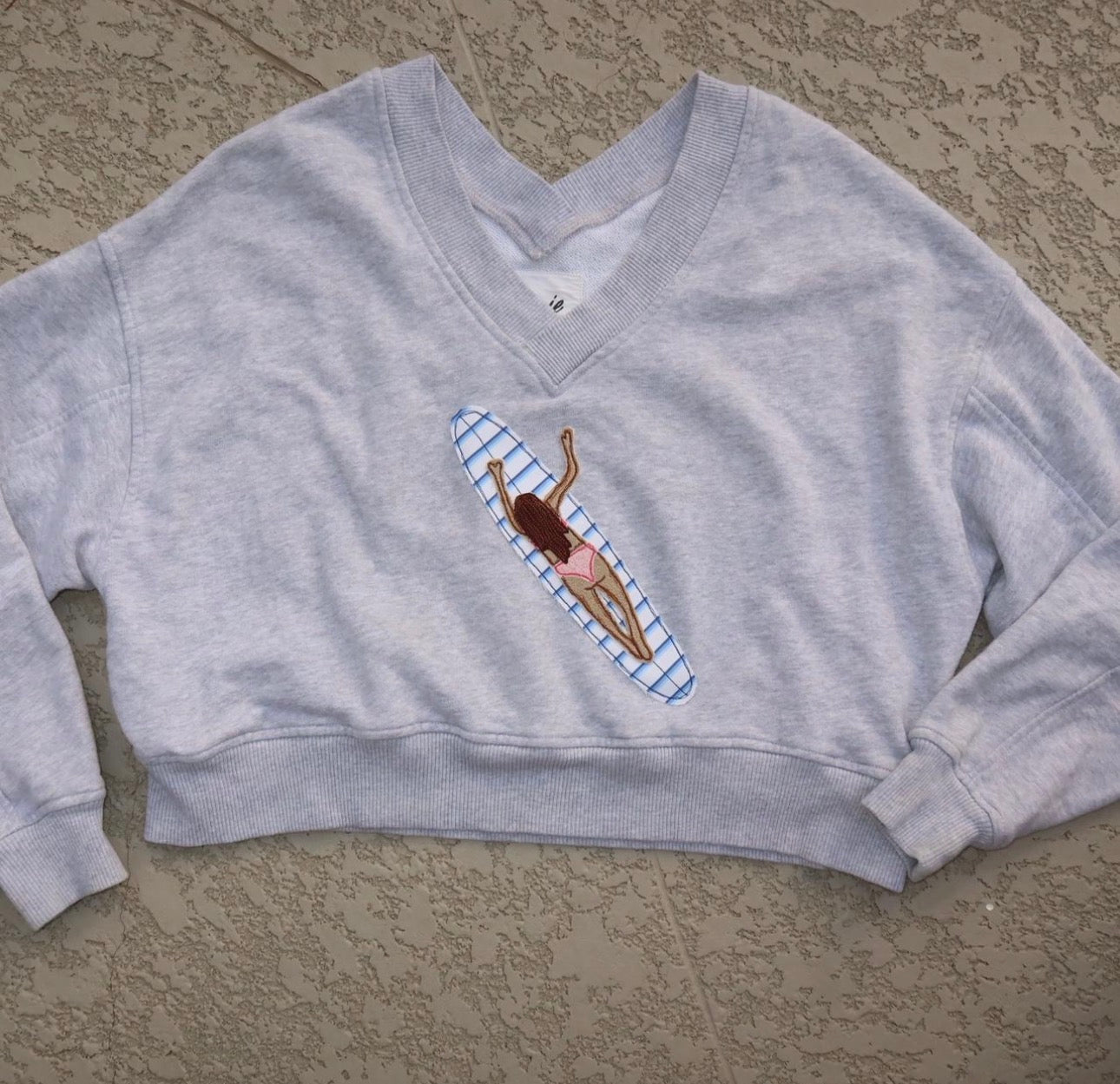 surfer girl cropped sweatshirt
