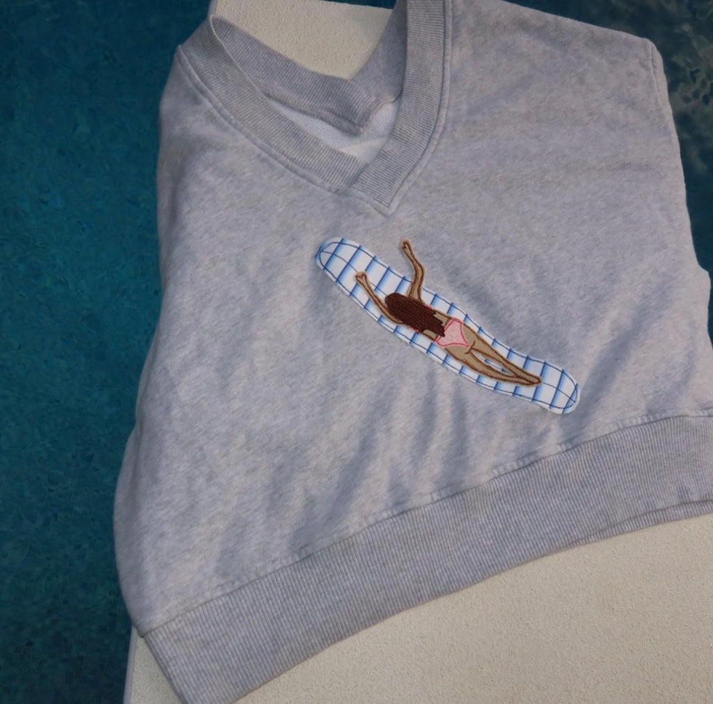 surfer girl cropped sweatshirt