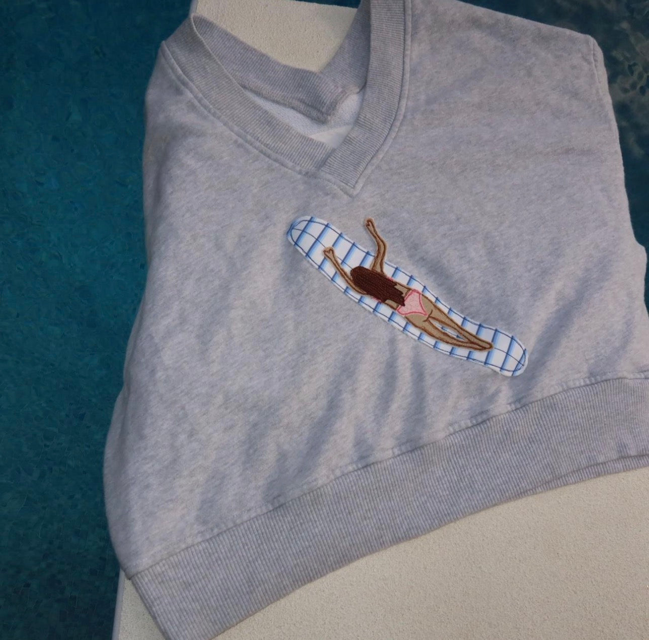surfer girl cropped sweatshirt