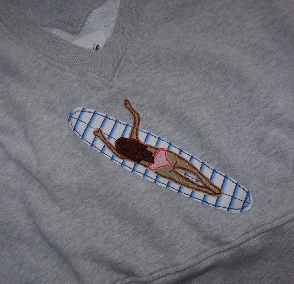 surfer girl cropped sweatshirt